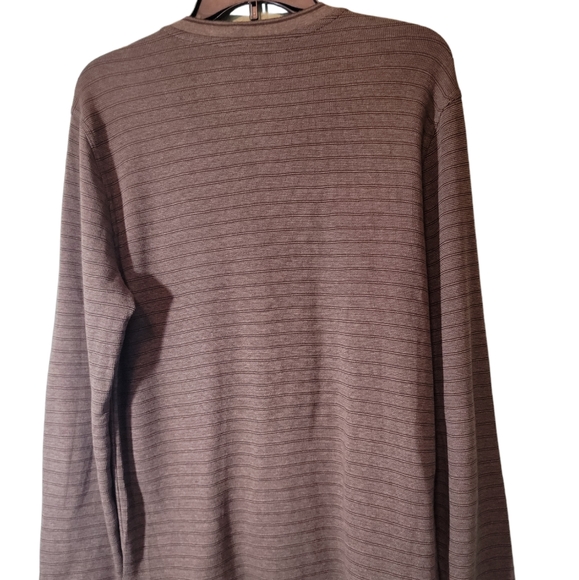 J'S. A. Bank 1905 Brown Pullover Collarless Henley 3 Button Shirt - Picture 2 of 5